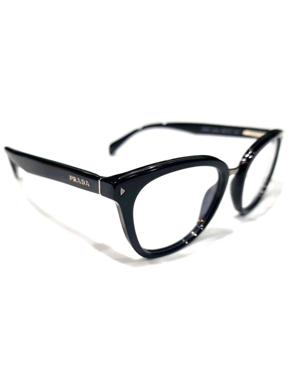 PRADA VPR06P 1AB-101 Black Oval Eyeglasses 52-18 140 Case Box Cloth - Picture 4 of 9